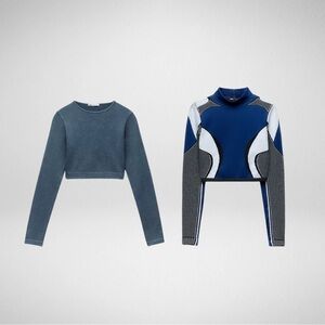 Bundle 2 Zara Cropped Long Sleeve Tops XS Zara Everlast Collab Crop Tops